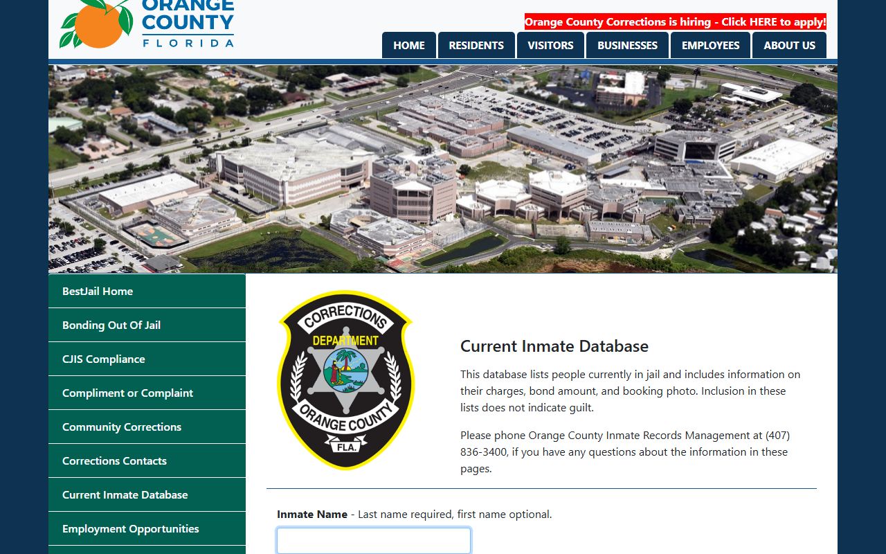 Alafaya Inmate Search showing booking and release records