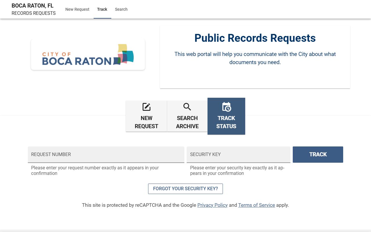 Boca Raton City Records showing booking and release records