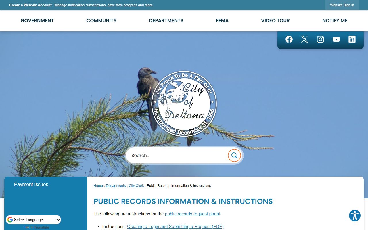 Deltona City Records showing booking and release records