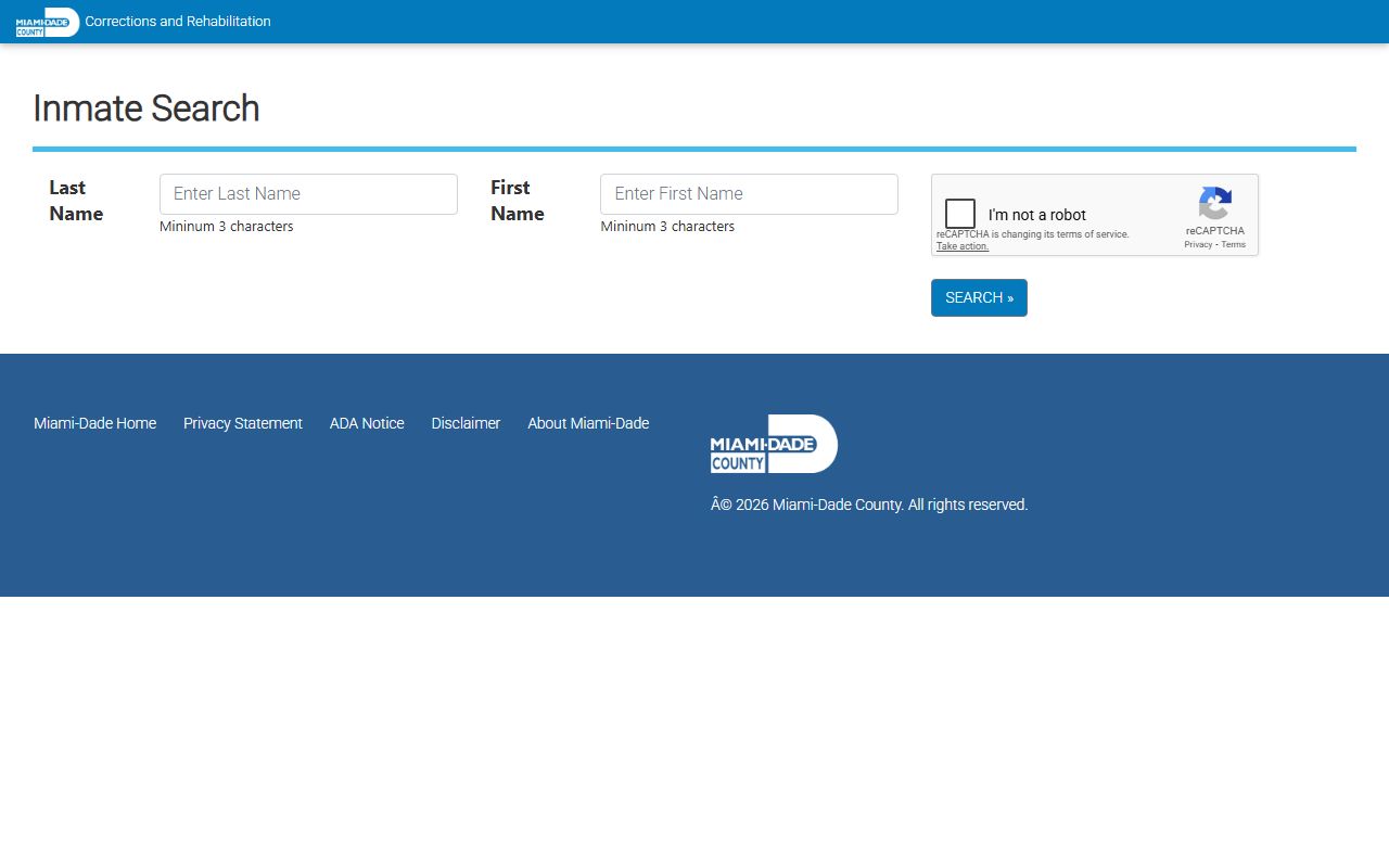 Doral Inmate Search showing booking and release records