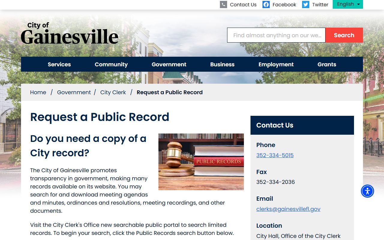 Gainesville public records request portal for accessing detailed booking information