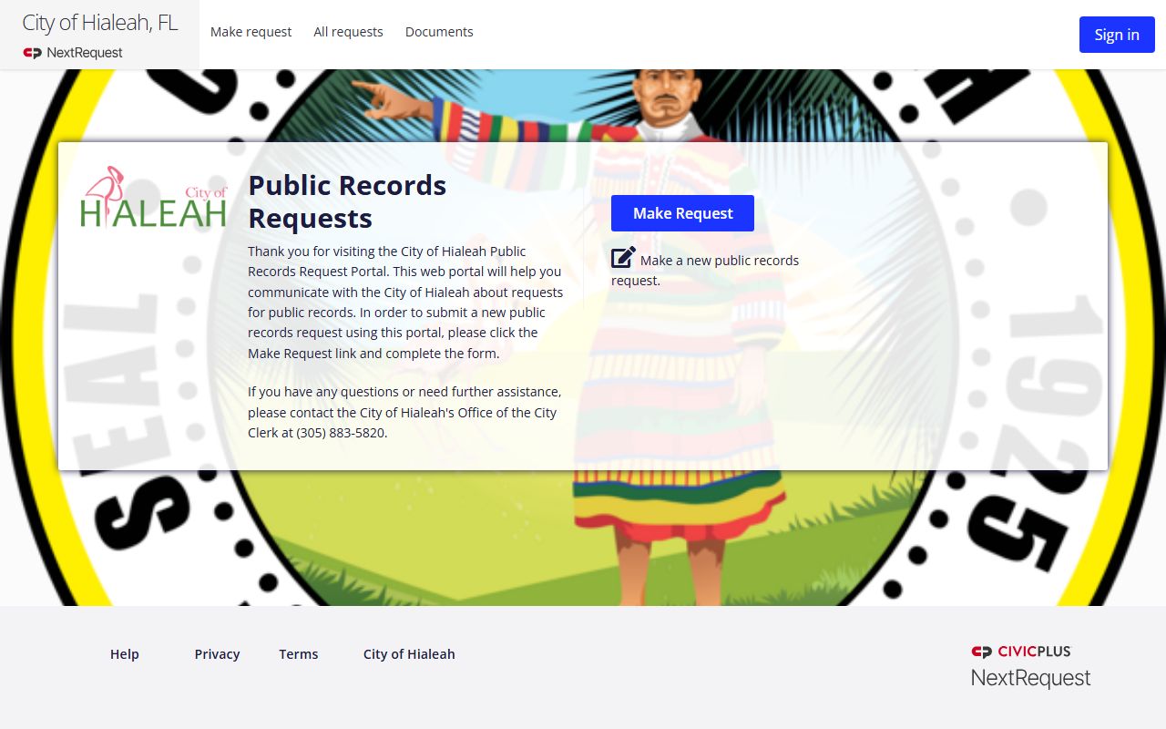 Hialeah public records request portal for accessing detailed booking information