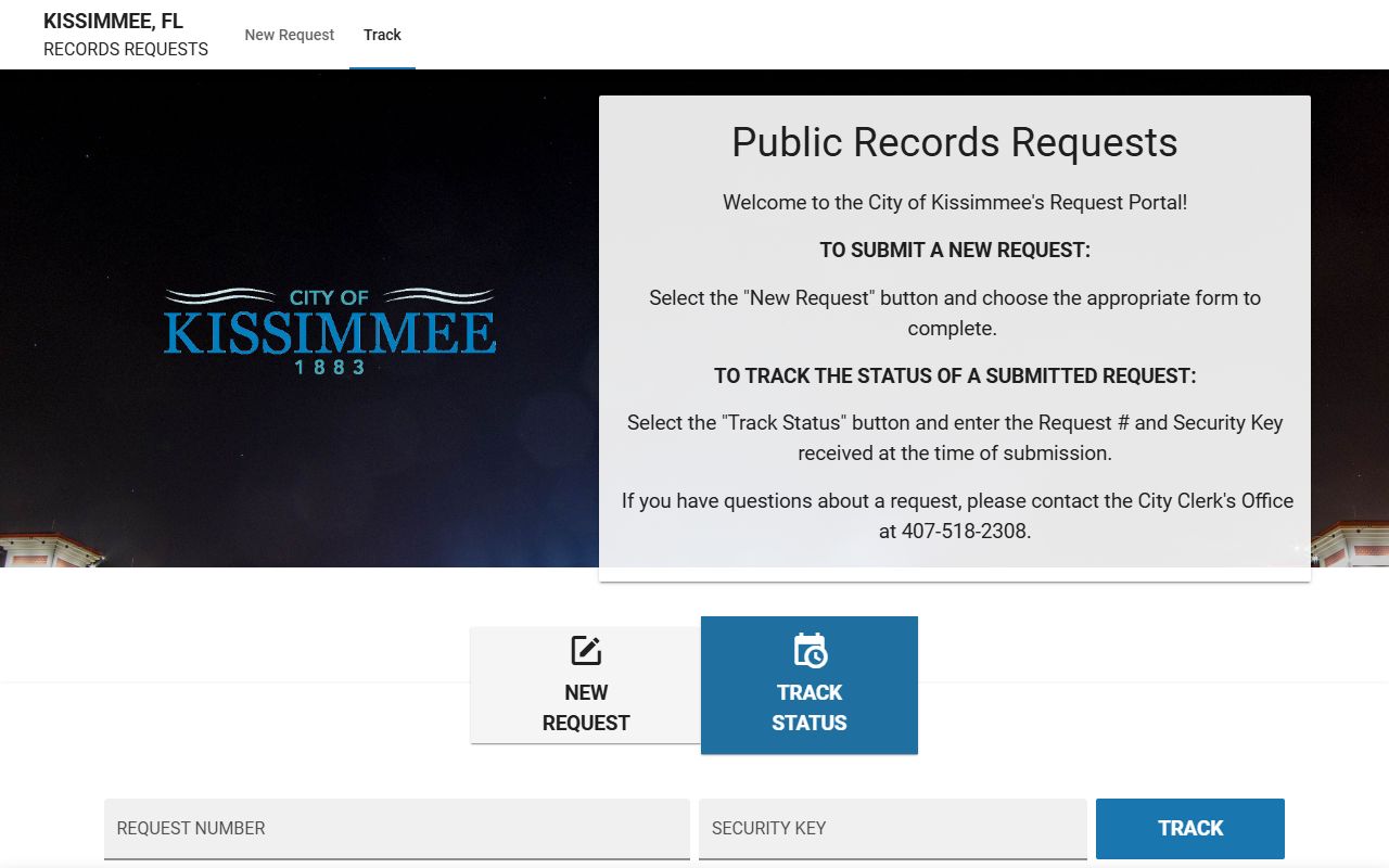 Kissimmee public records request portal for accessing detailed booking information