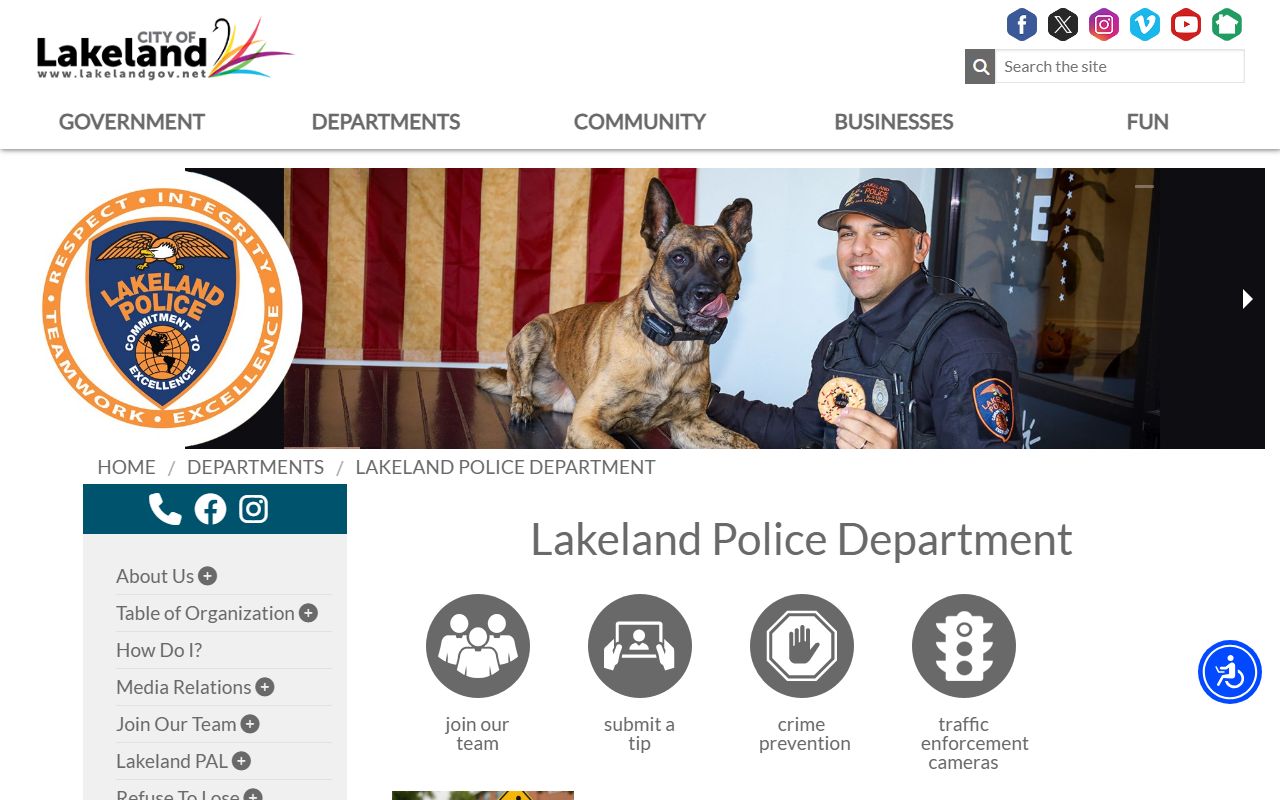 Lakeland City Police Home page