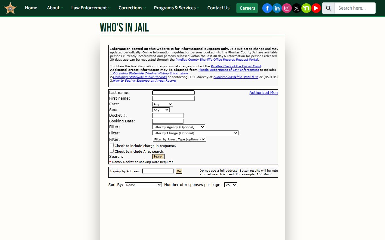 Largo Inmate Search - County level