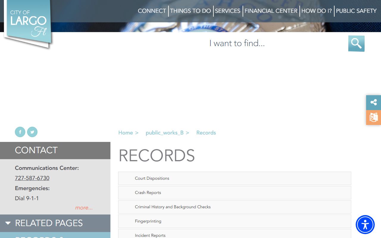 Largo Police Records Unit Info