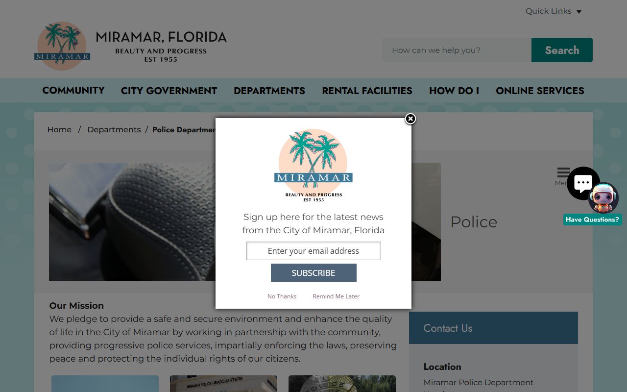 Miramar City Police Home