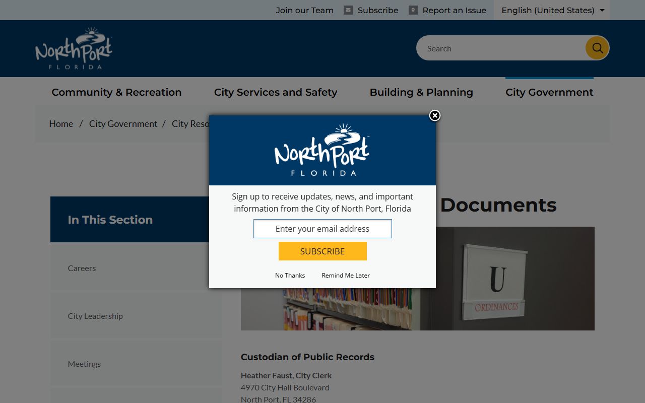 North Port City Public Records Portal