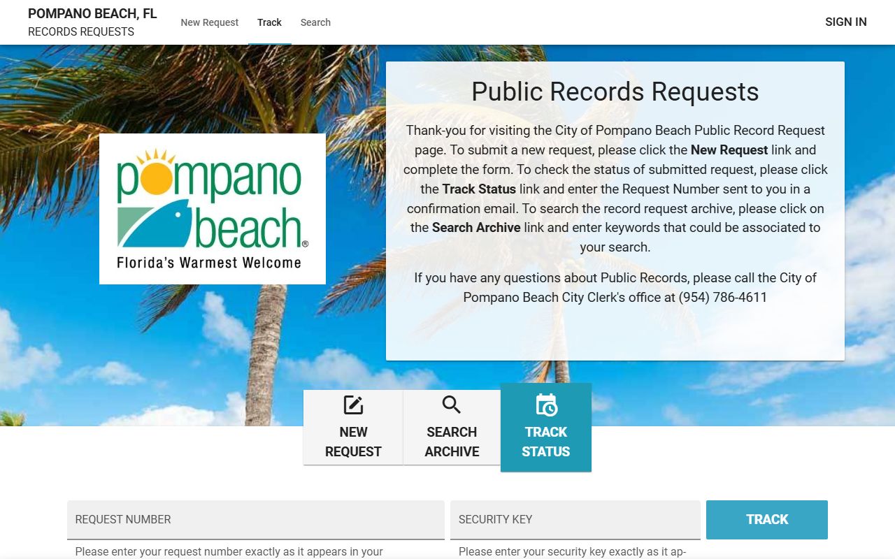 Pompano Beach police records request portal for detailed arrest reports