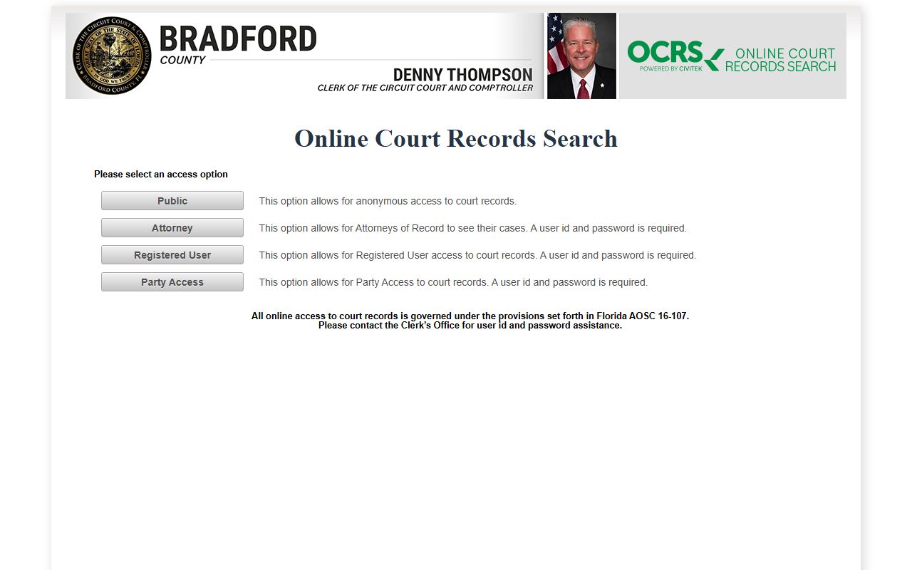 Bradford County Court Records for booking releases