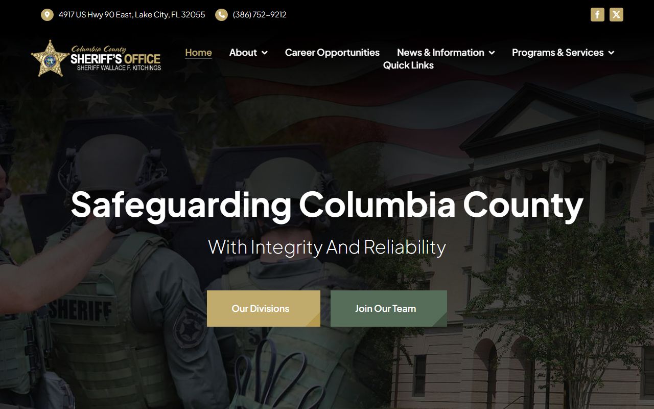 Columbia County Official Website for booking releases
