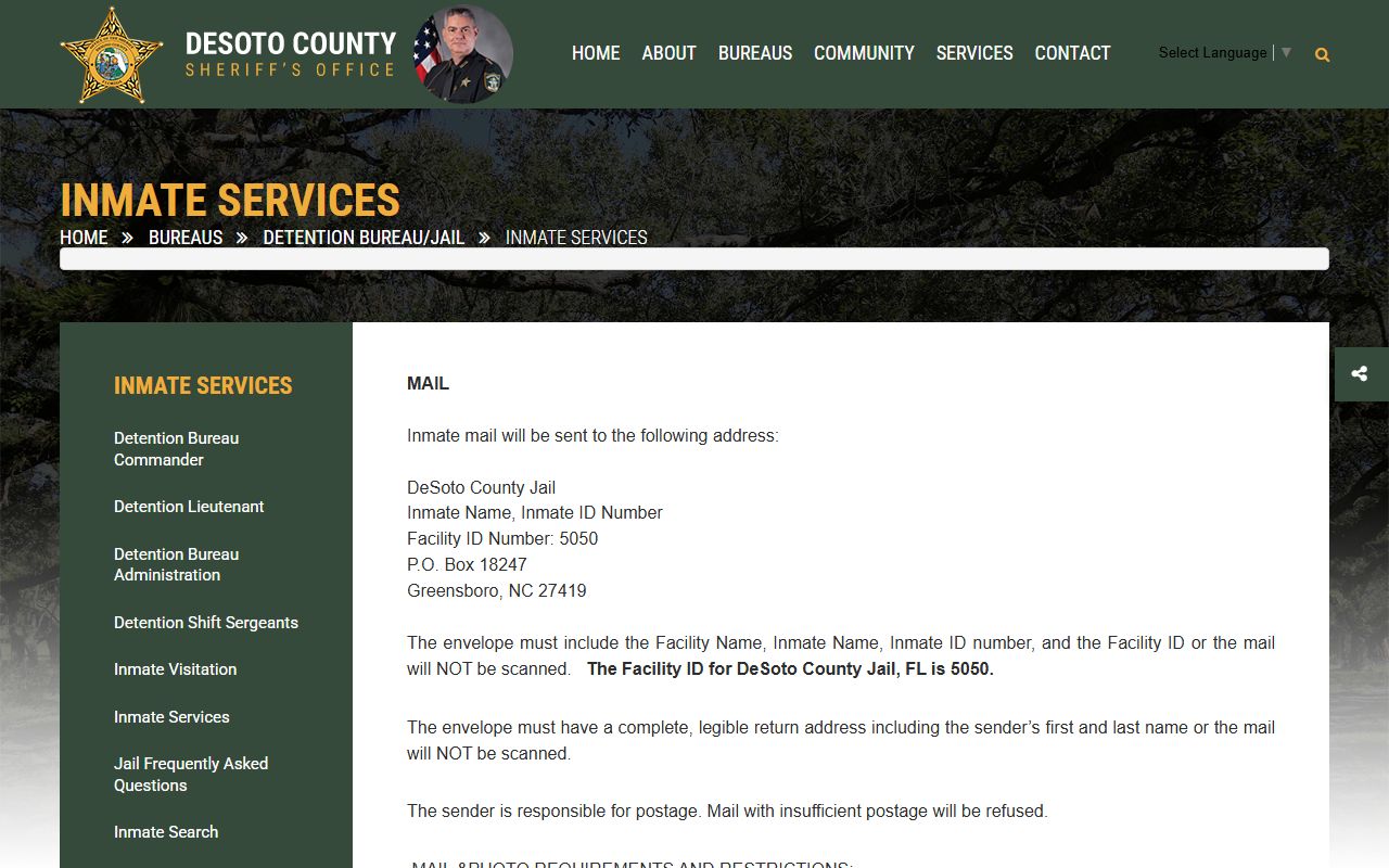 DeSoto County Inmate Services