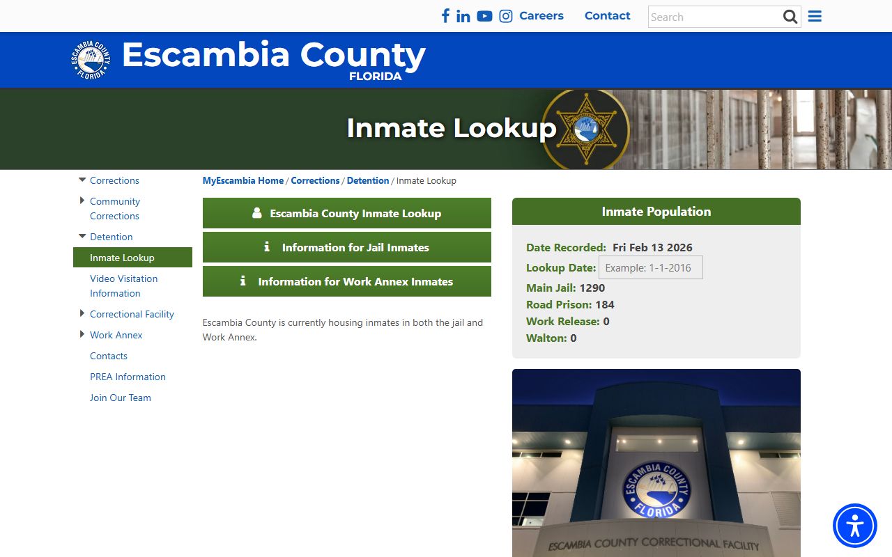 Escambia County County Corrections Info