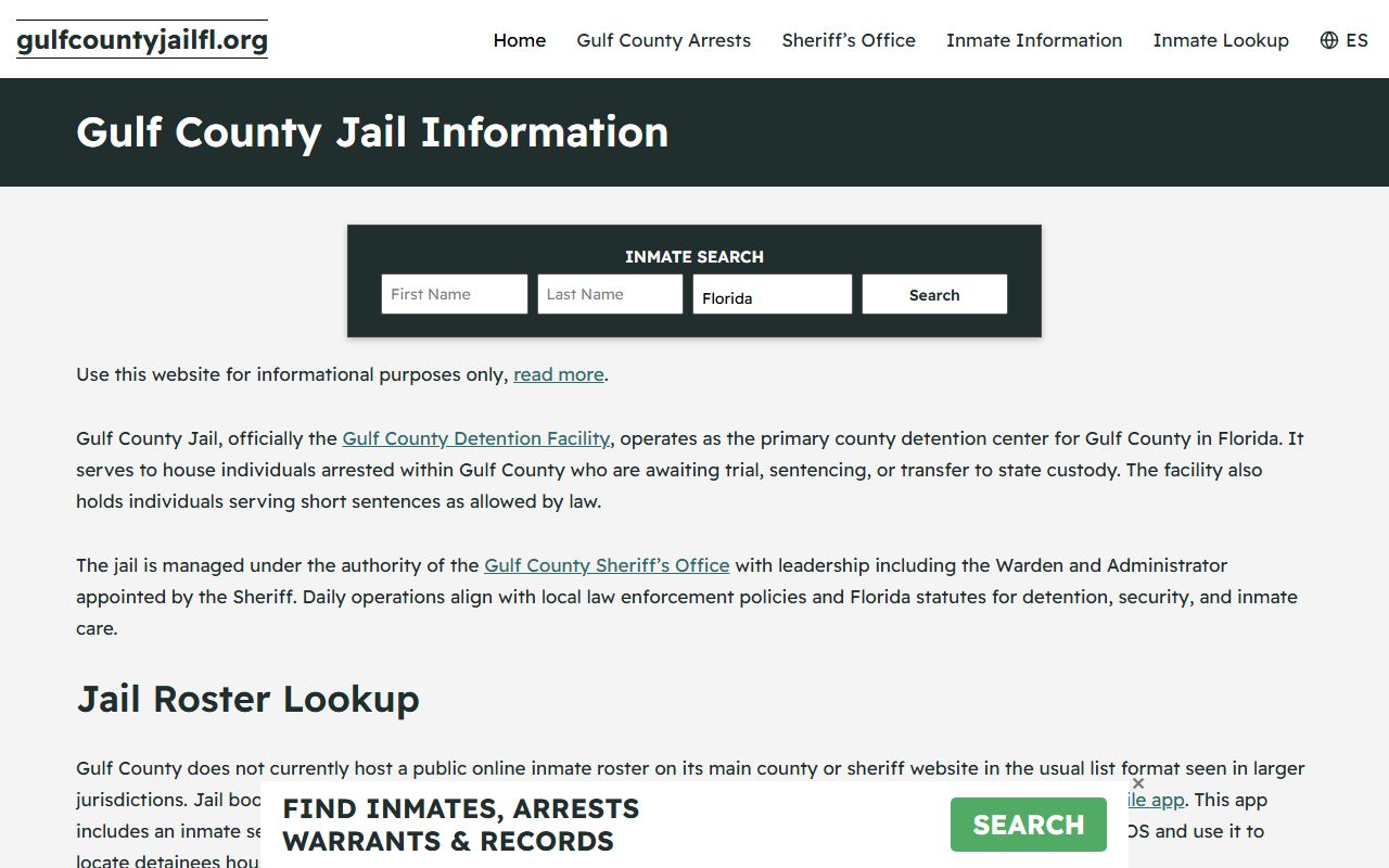 Gulf County Jail Resource