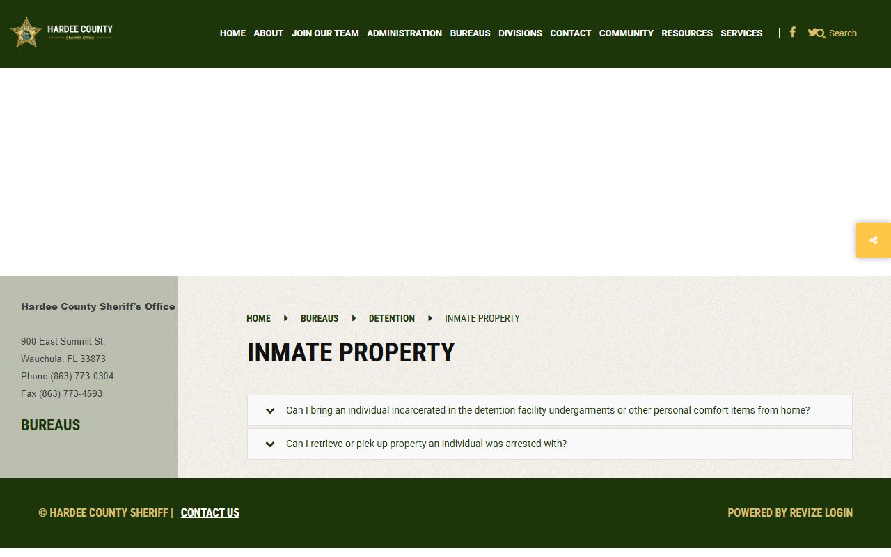 Hardee County Inmate Services