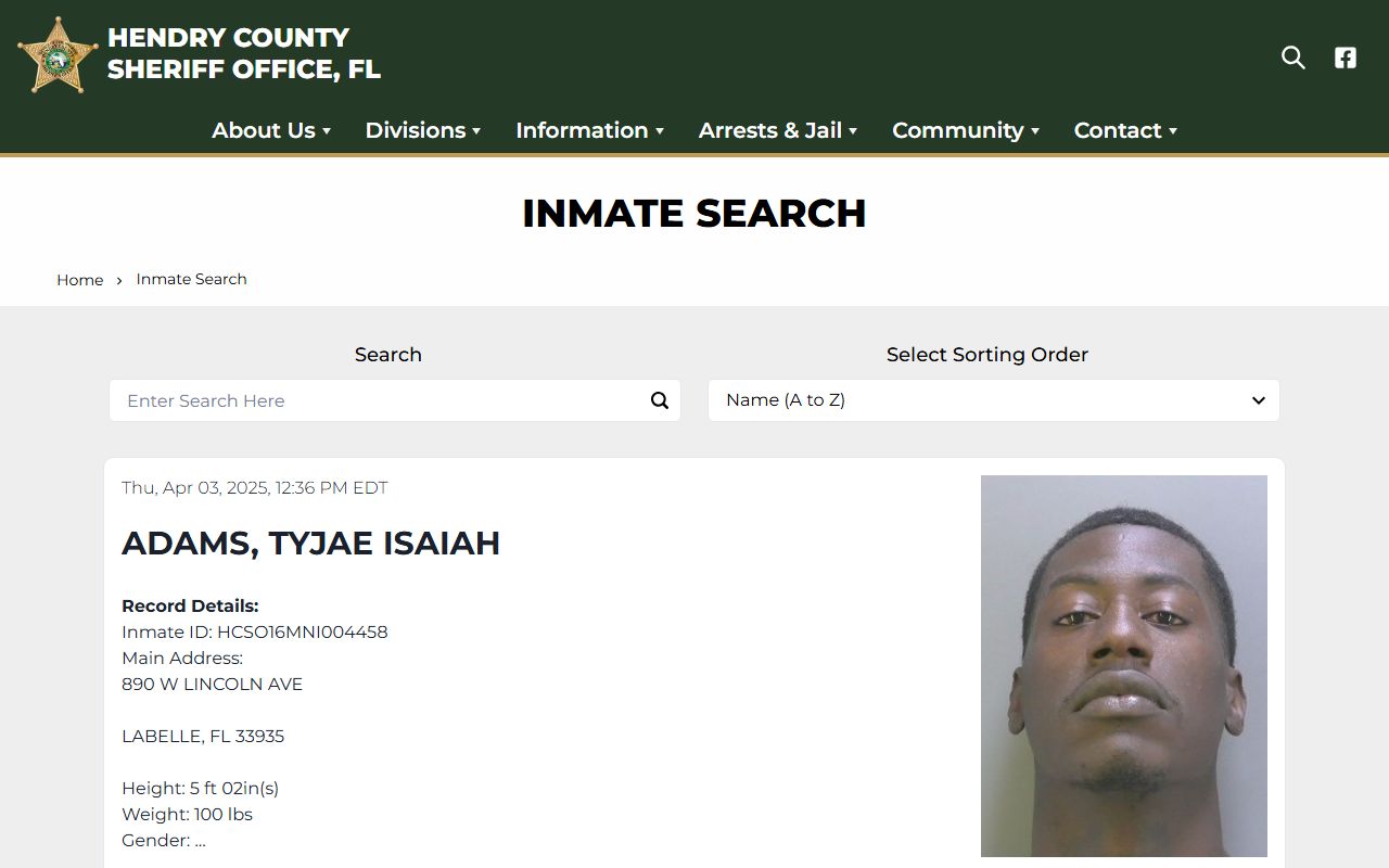 Hendry County Inmate Search
