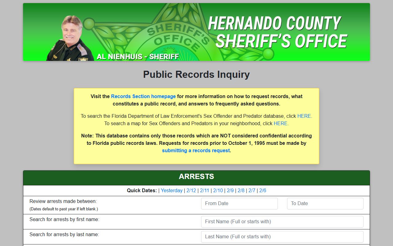 Hernando County Public Records Request Portal