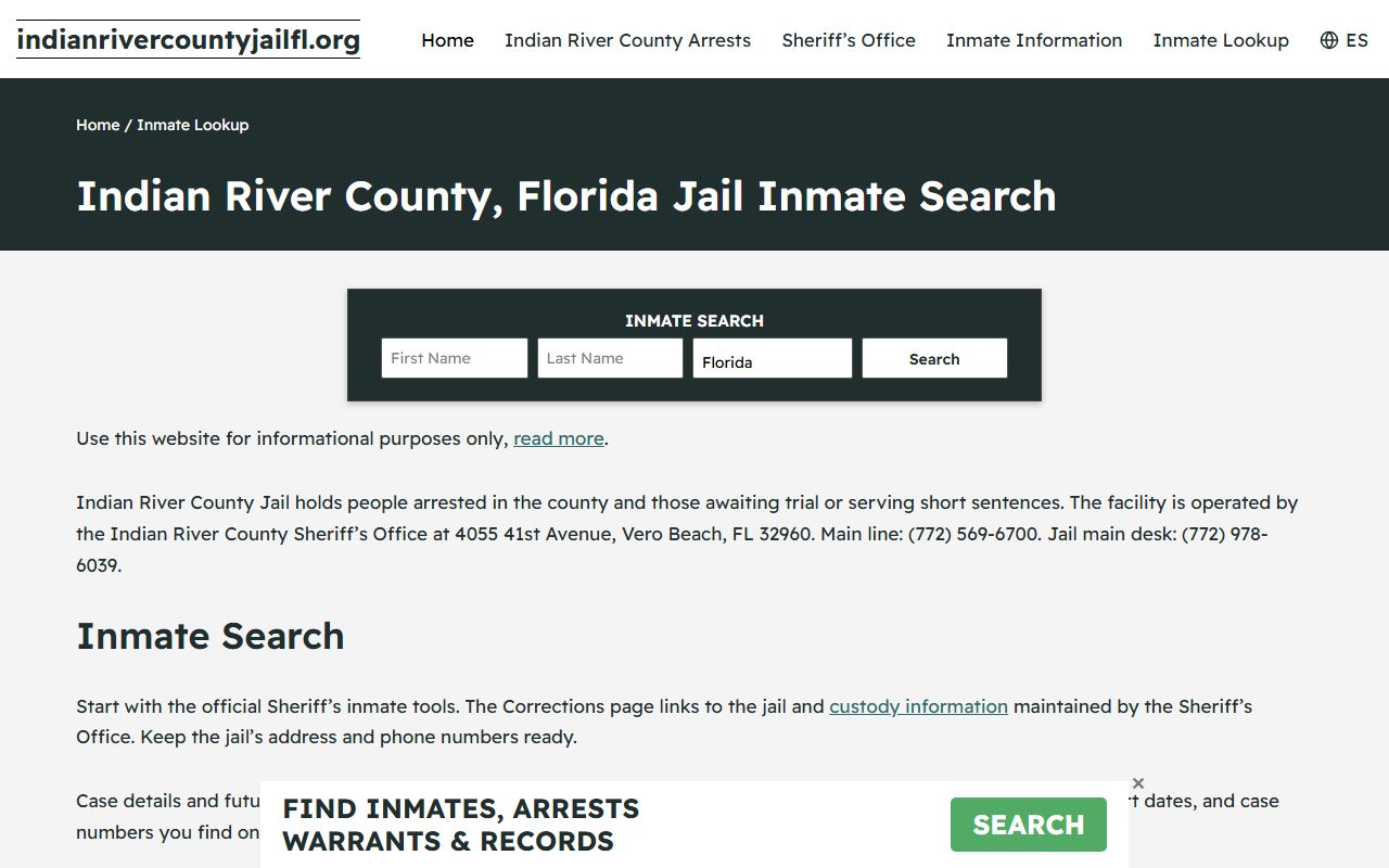 Indian River County Inmate Lookup