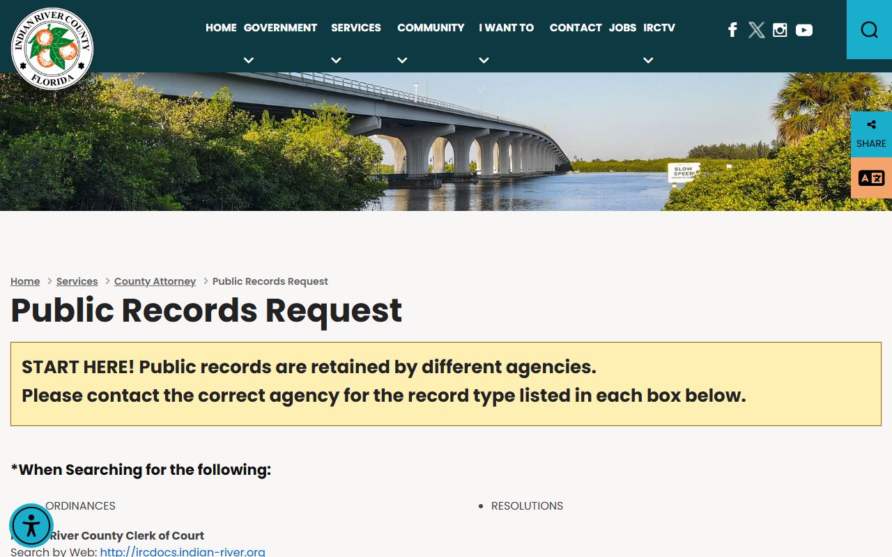 Indian River County Public Records Request