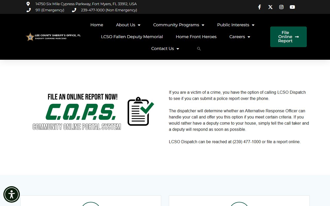 Lee County Online Reporting