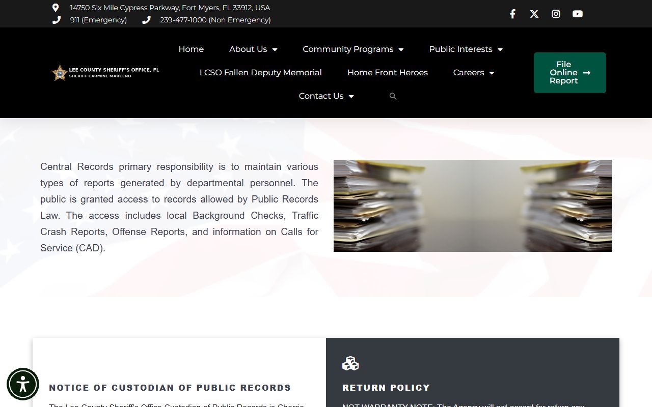 Lee County Records Unit