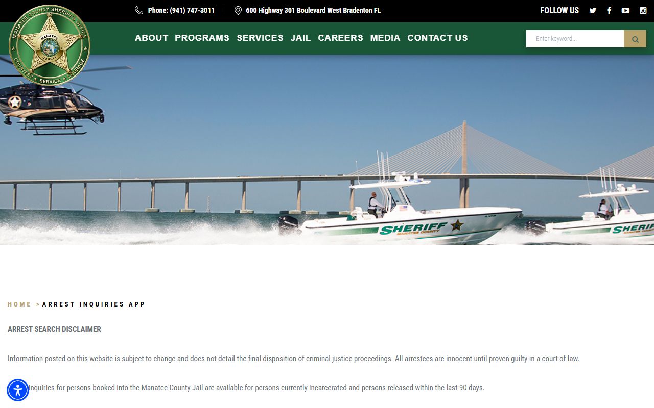 Manatee County Inmate Search Database