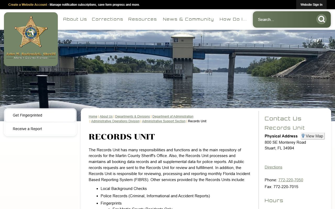 Martin County Records Unit
