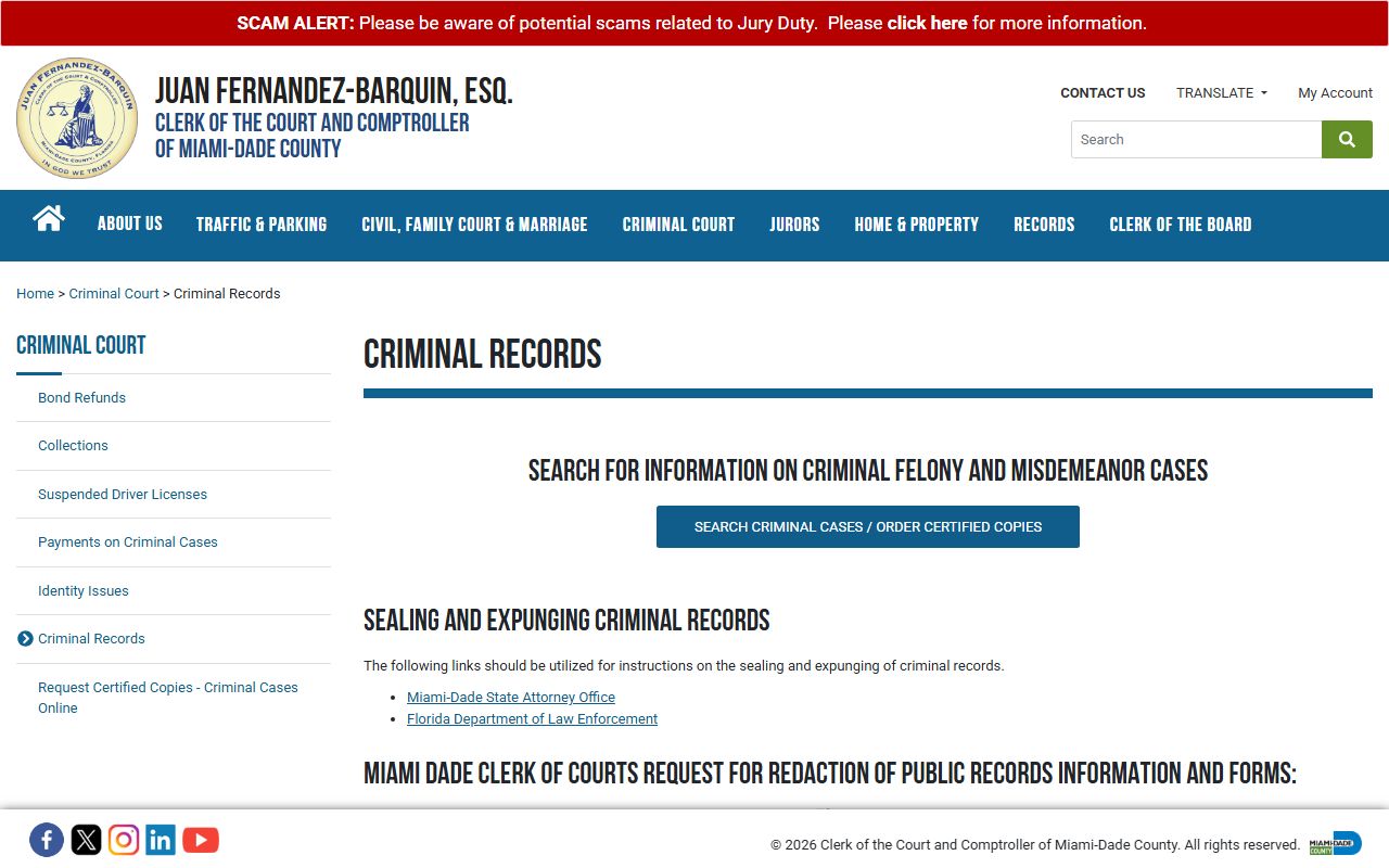 Miami-Dade County Criminal Records