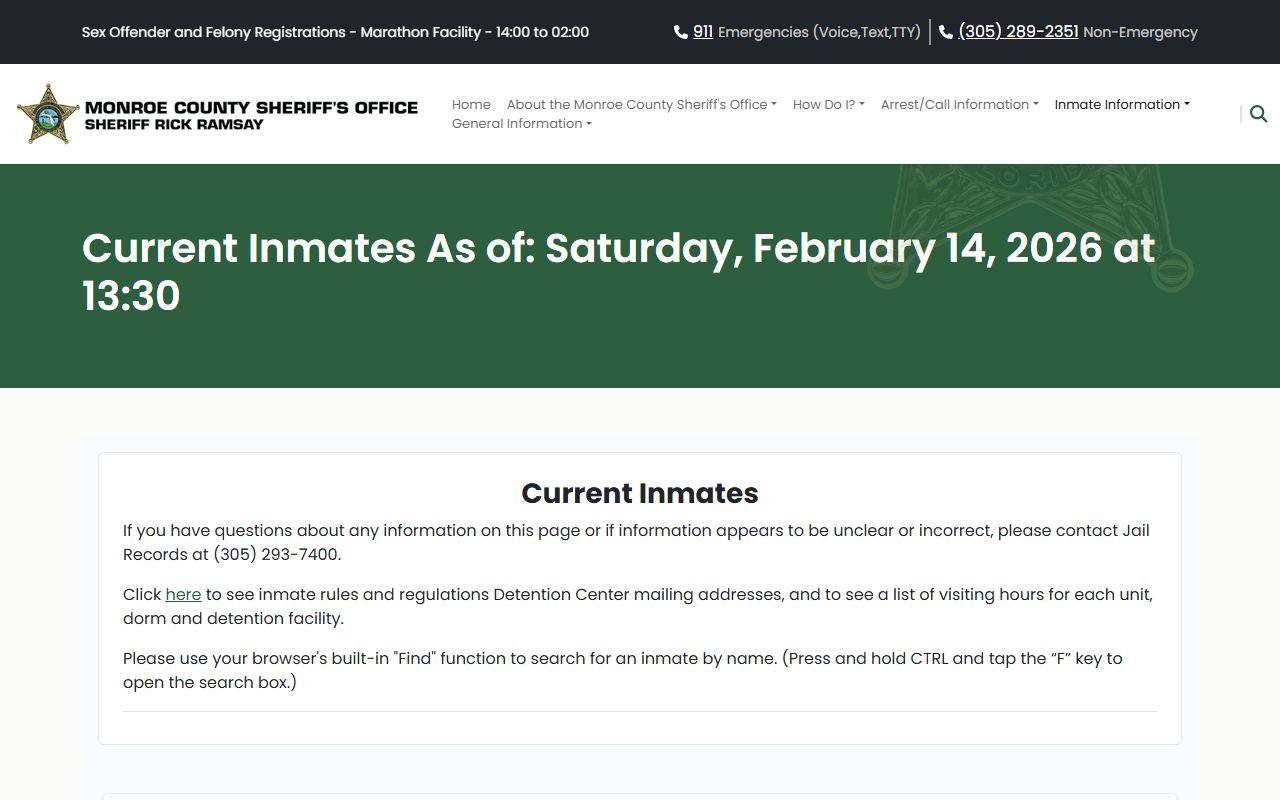 Monroe County Current Inmates