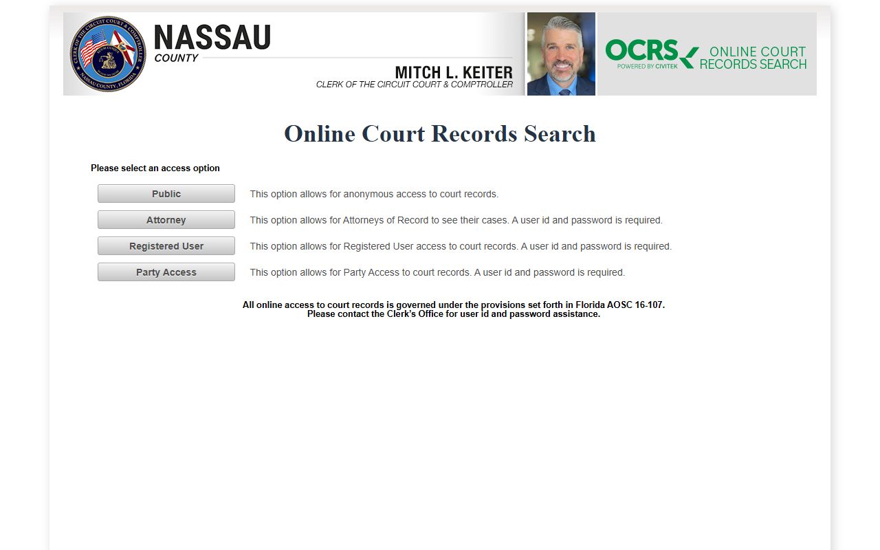 Nassau County Online Court Records Search for booking and release records